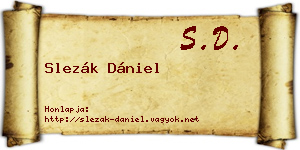 Slezák Dániel névjegykártya